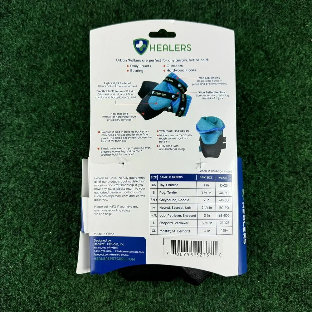 Urban Walkers Dog Boots in Red with Teal Trim